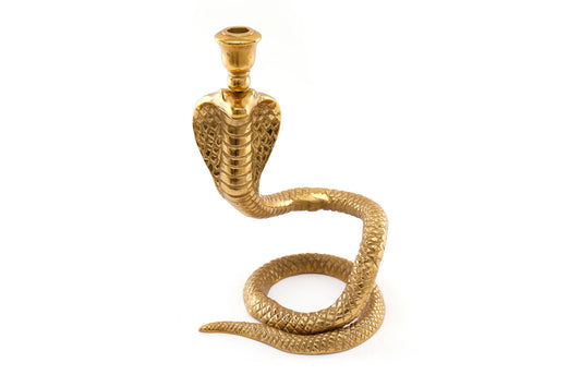 Large Gold Snake Candle Holder