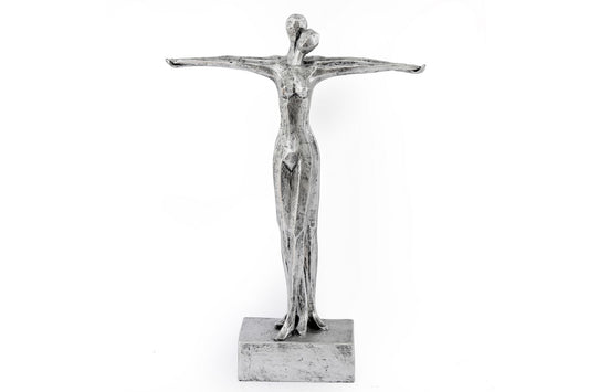 Silver Standing Couple Statue