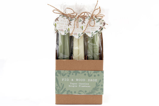 Set of Two Fig and Wood Sage Taper Candles