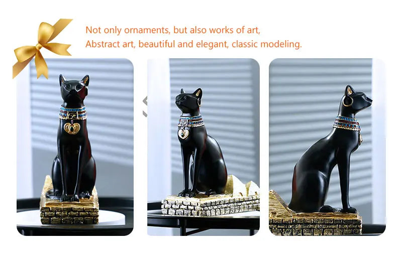 SAAKAR Resin Egyptian Anubis Dog Cat God Figurines Wine Rack Bottle Holder Storage Statue Home Living Room Desktop Decor Objects