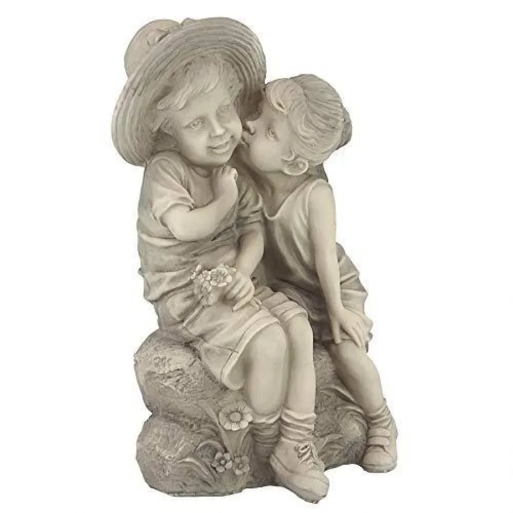 Sitting Fairy Statue Resin Garden Ornament Porch Sculpture Yard Craft Landscaping for Home Garden Decoration