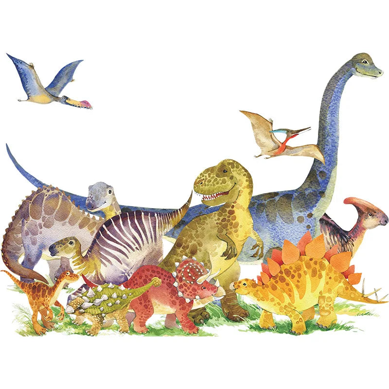 3d Dinosaur Vinyl Wall Sticker Animal World Jurassic Period Kids Baby Room Bedroom Mural Cartoon Poster Decor Home Decoration