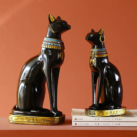 vintage sculpture Egyptian Cat Statue Goddess Bastet statuette Cat God Figurine Living Room Office desk Decoration Home Decor