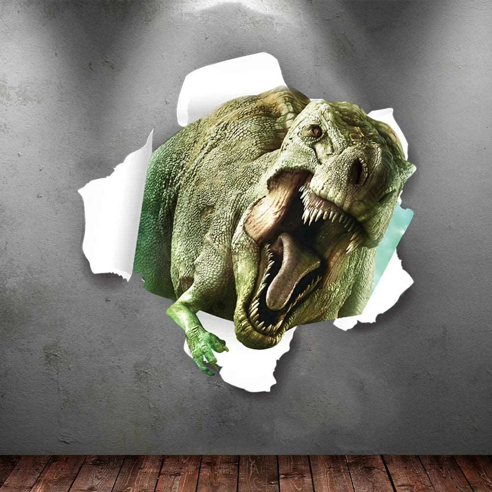 3d Dinosaur Vinyl Wall Sticker Animal World Jurassic Period Kids Baby Room Bedroom Mural Cartoon Poster Decor Home Decoration