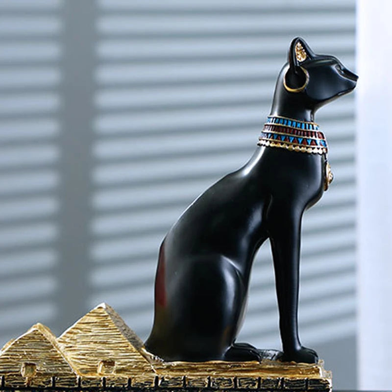 SAAKAR Resin Egyptian Anubis Dog Cat God Figurines Wine Rack Bottle Holder Storage Statue Home Living Room Desktop Decor Objects