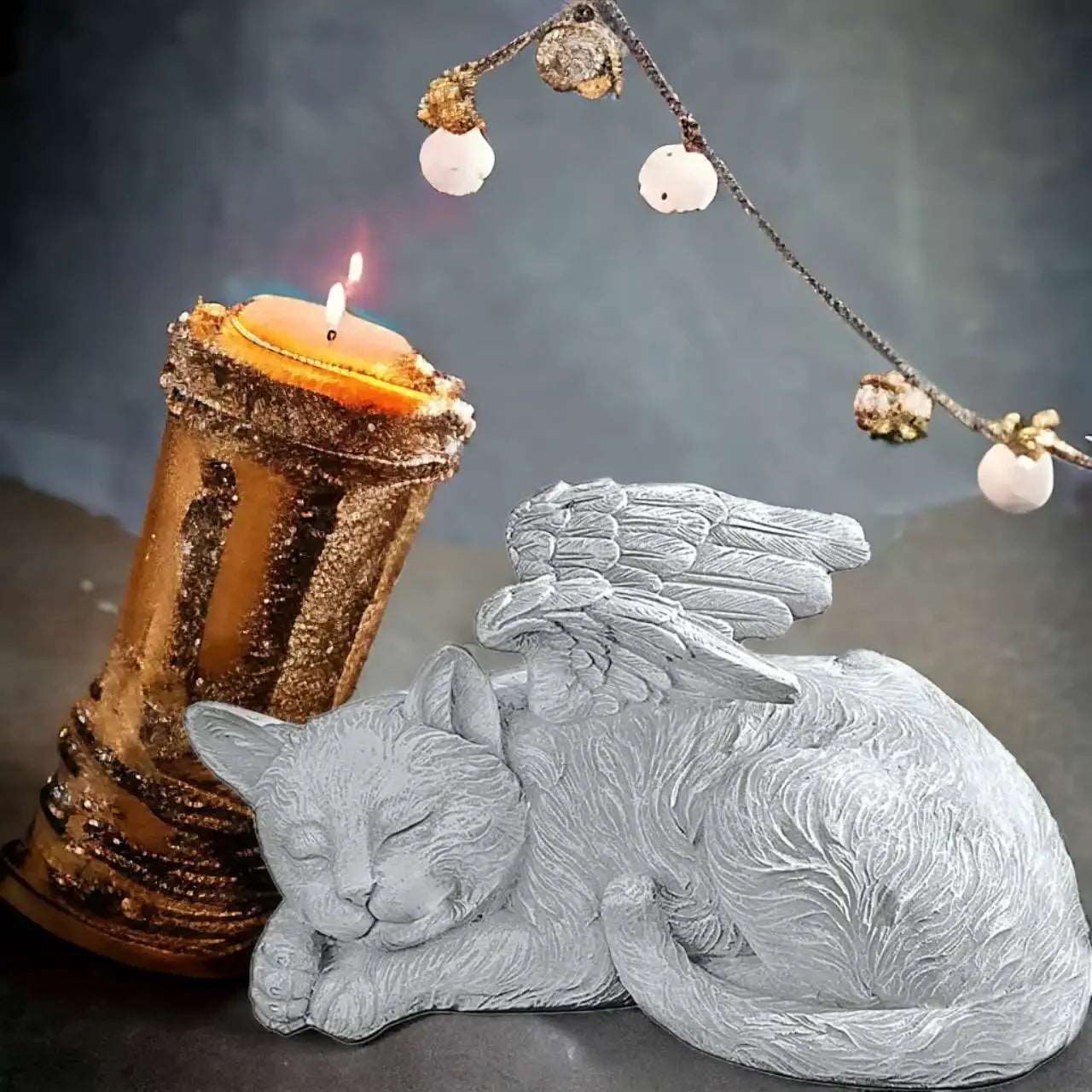 Angel Dog and Cat Memorial Stone – Pet Memorial Garden Statue