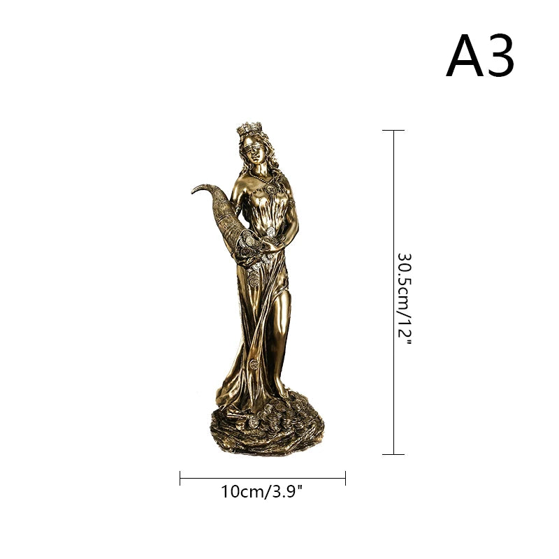 Goddess of Luck Resin Statue – Wealth Decor Ornament