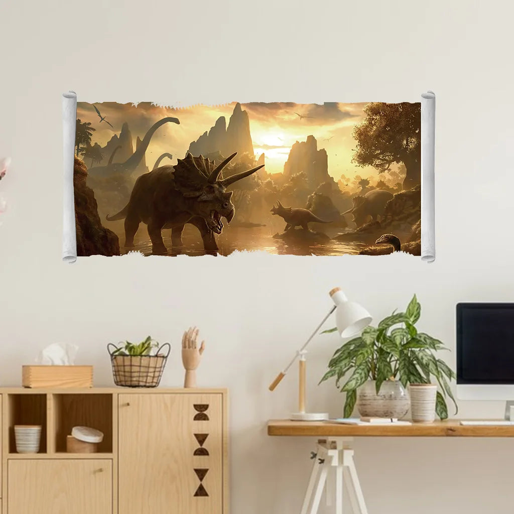 3d Dinosaur Vinyl Wall Sticker Animal World Jurassic Period Kids Baby Room Bedroom Mural Cartoon Poster Decor Home Decoration