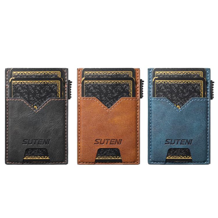 The Suteni denim double-sided card slot button automatically ejects the card box