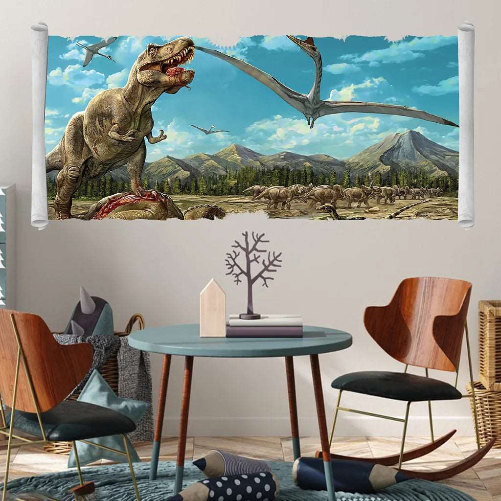 3d Dinosaur Vinyl Wall Sticker Animal World Jurassic Period Kids Baby Room Bedroom Mural Cartoon Poster Decor Home Decoration