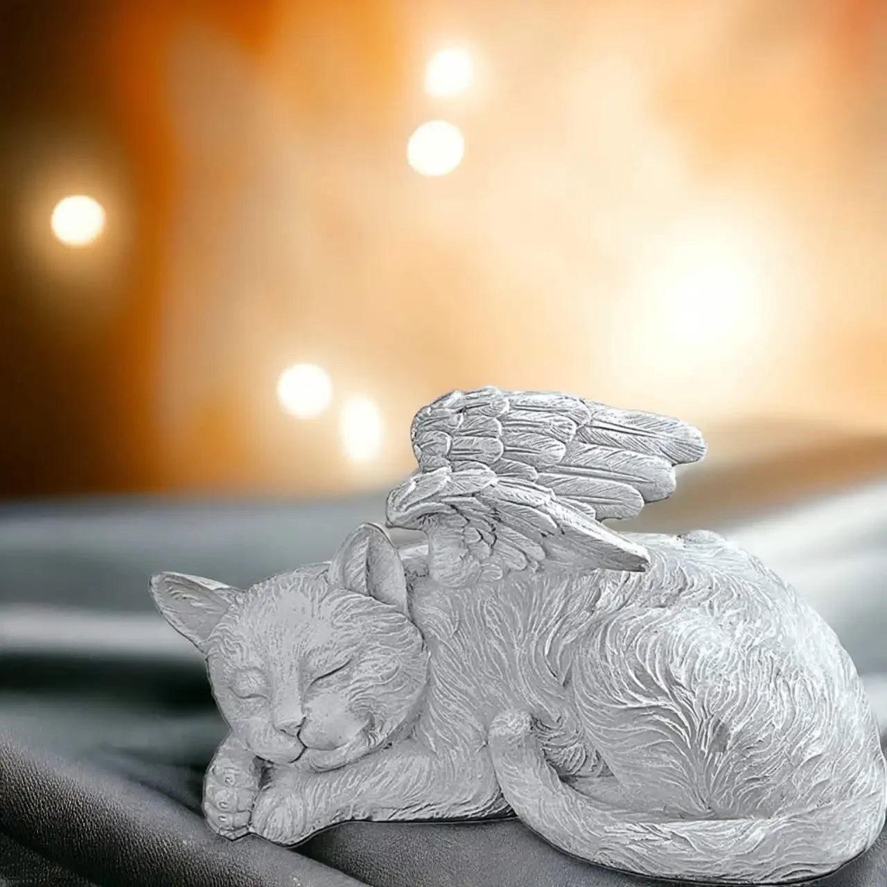 Angel Dog and Cat Memorial Stone Statue Pet Memorial Stone Memorial Tombstone Garden Decoration Resin Sculpture Ornament-Osiris Craftworks