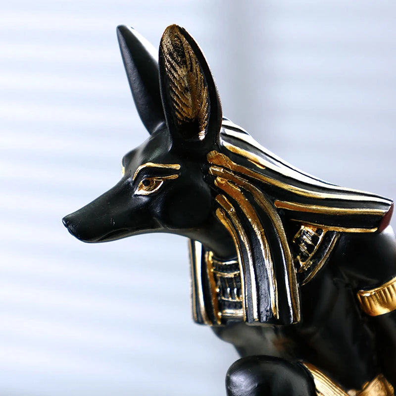 SAAKAR Resin Egyptian Anubis Dog Cat God Figurines Wine Rack Bottle Holder Storage Statue Home Living Room Desktop Decor Objects