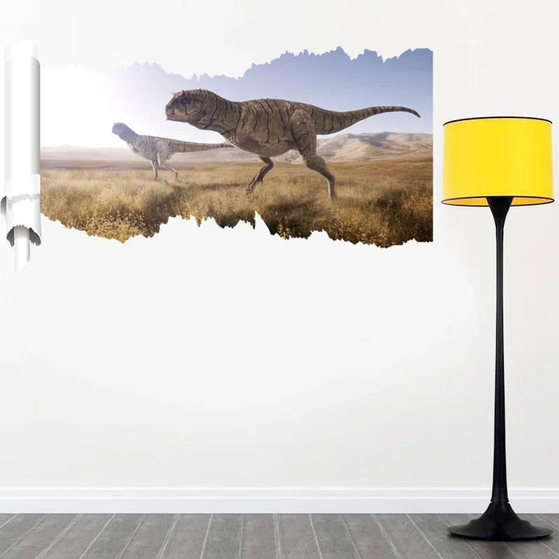 3d Dinosaur Vinyl Wall Sticker Animal World Jurassic Period Kids Baby Room Bedroom Mural Cartoon Poster Decor Home Decoration