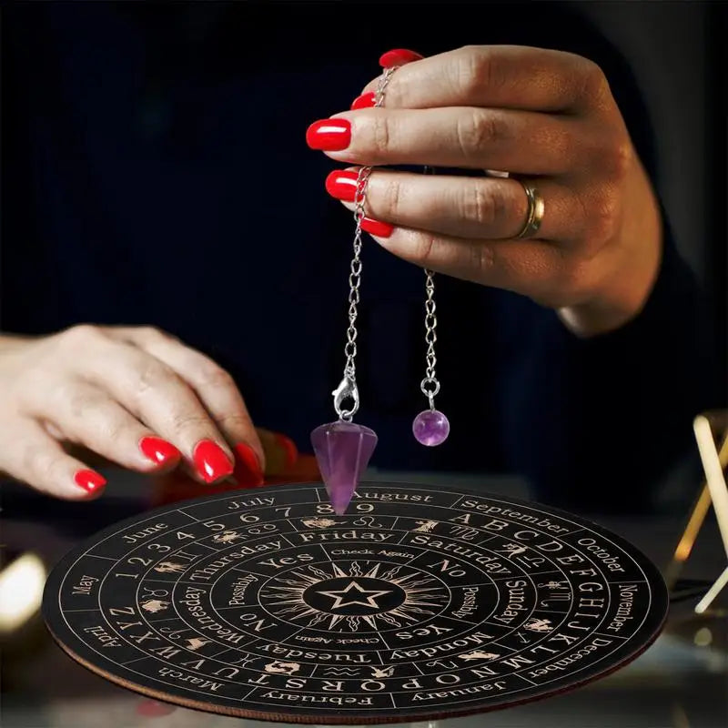 Divination Board Wooden Divination Dowsing Board Fortune Telling Toys Ouija Board Game Witch Crafts Supplies for Beginners