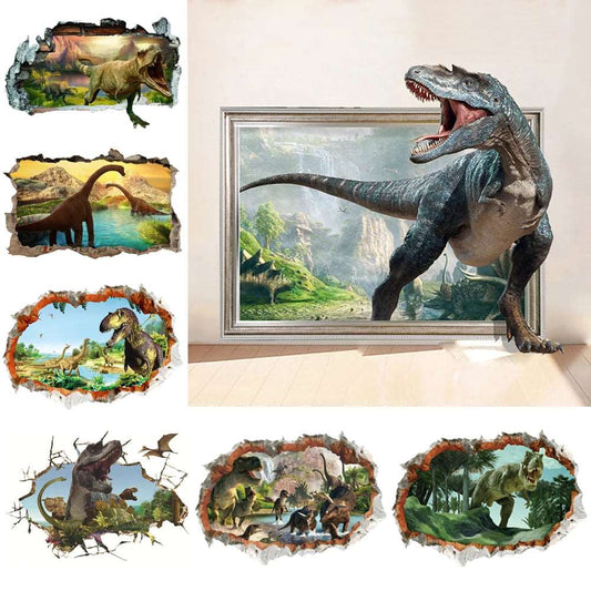 3D Dinosaur Vinyl Wall Sticker – Jurassic Kids Room Decor