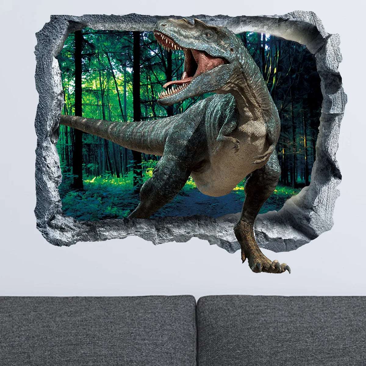 3d Dinosaur Vinyl Wall Sticker Animal World Jurassic Period Kids Baby Room Bedroom Mural Cartoon Poster Decor Home Decoration