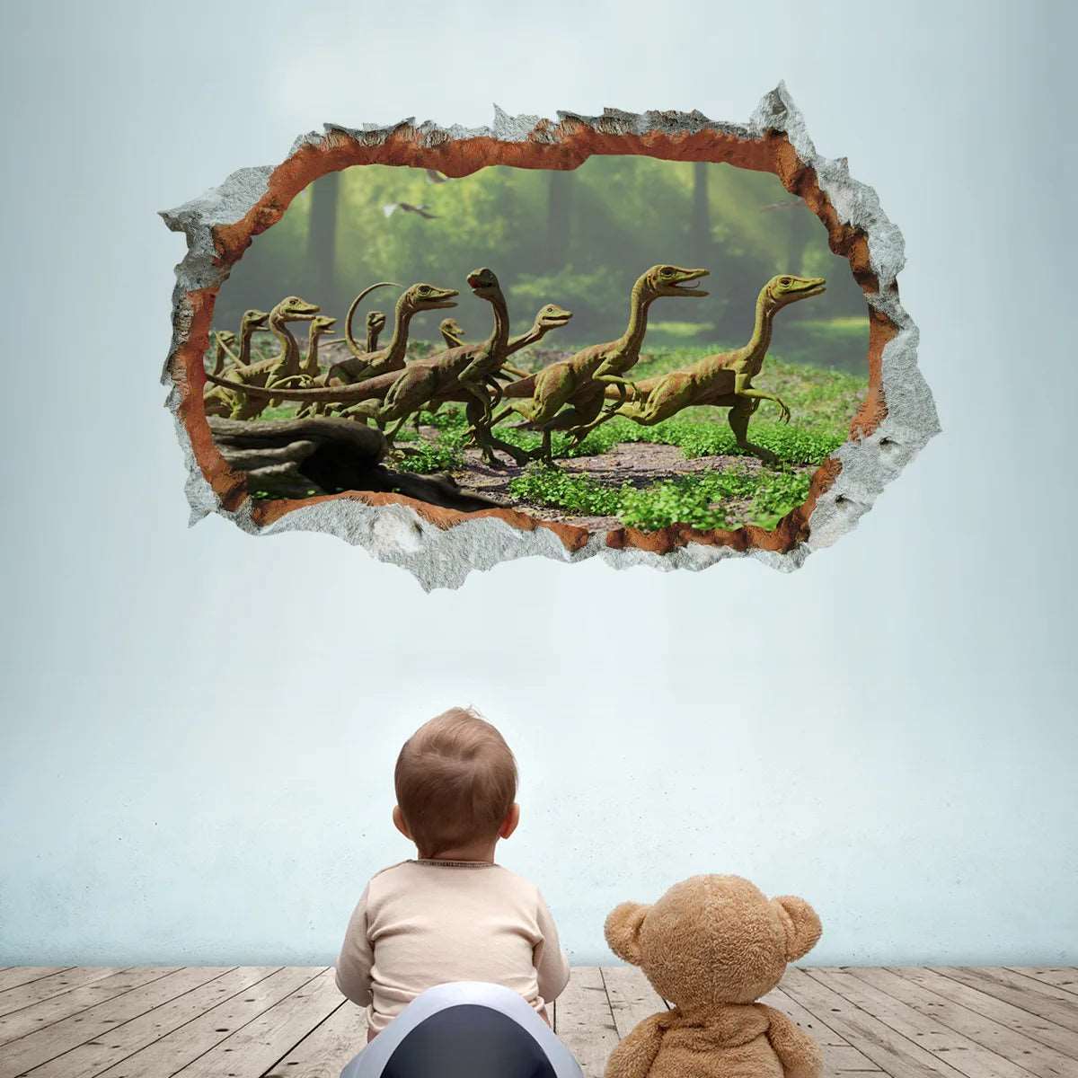 3d Dinosaur Vinyl Wall Sticker Animal World Jurassic Period Kids Baby Room Bedroom Mural Cartoon Poster Decor Home Decoration