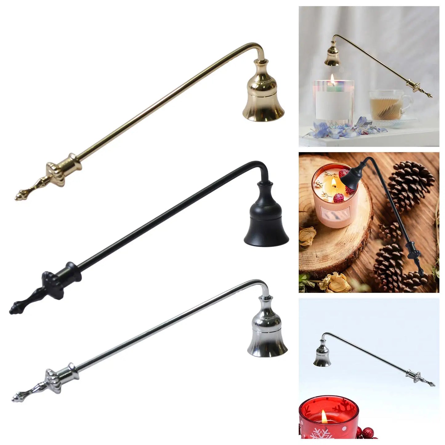 Candle Snuff Tool Candle Extinguisher Metal Material Decorative 9inch Long for Candle Lovers Multifunctional Accessories