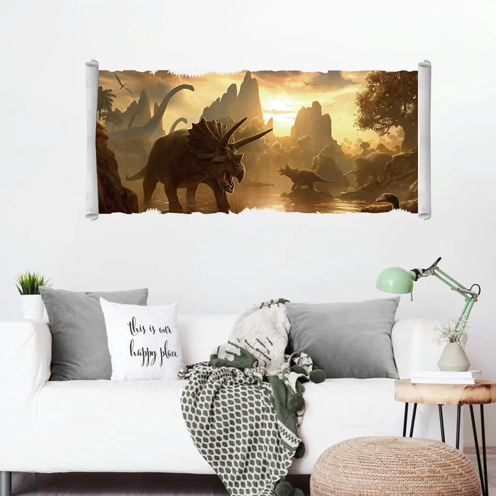 3d Dinosaur Vinyl Wall Sticker Animal World Jurassic Period Kids Baby Room Bedroom Mural Cartoon Poster Decor Home Decoration