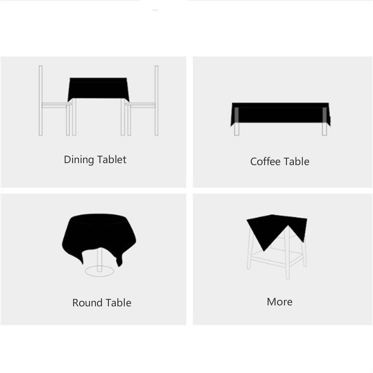 Square Lattice Embroidered Tablecloth Pure Color Cotton Linen Tassel Rectangular Coffee Table Mat, 60x60cm, 90x90cm, 90x140cm, 110x110cm