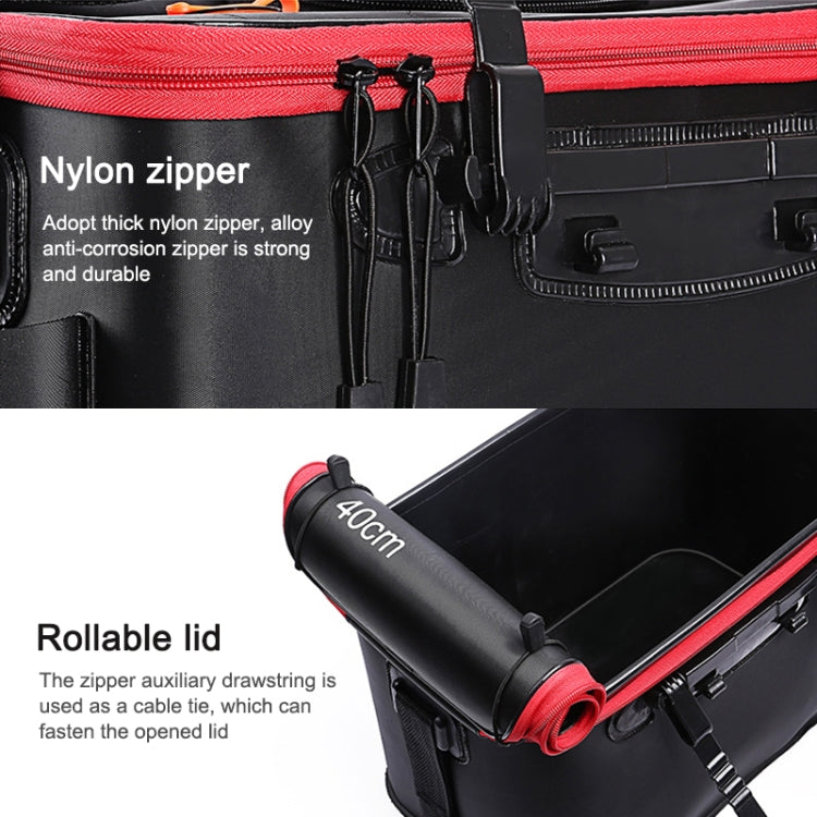 Thickened Multifunctional Folding Live Fish Box Fishing Bucket, 35 cm (with Handle without Side Pockets)