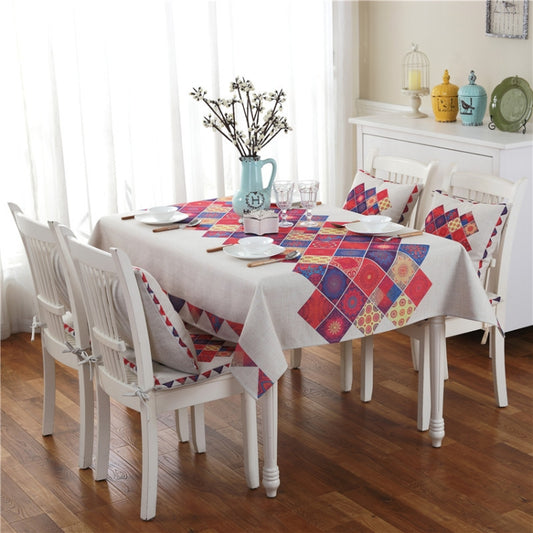 Retro Pattern Linen Table Cloth For Dinner Home Decor Dustproof Table Cover, 85x85cm, 110x110cm