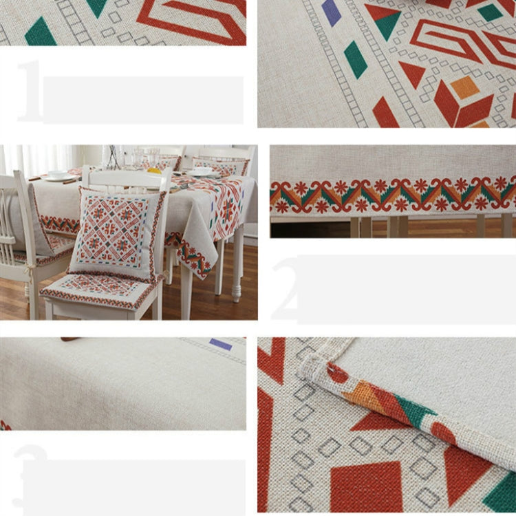 Retro Pattern Linen Table Cloth For Dinner Home Decor Dustproof Table Cover, 110x160cm, 130x180cm