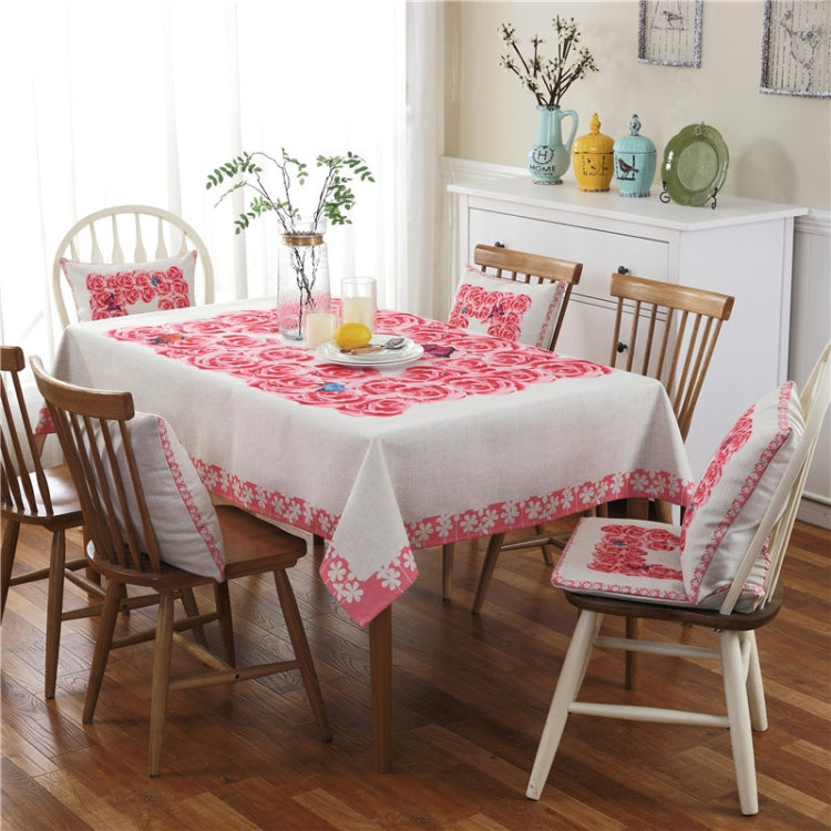 Retro Pattern Linen Table Cloth For Dinner Home Decor Dustproof Table Cover, 110x160cm, 130x180cm
