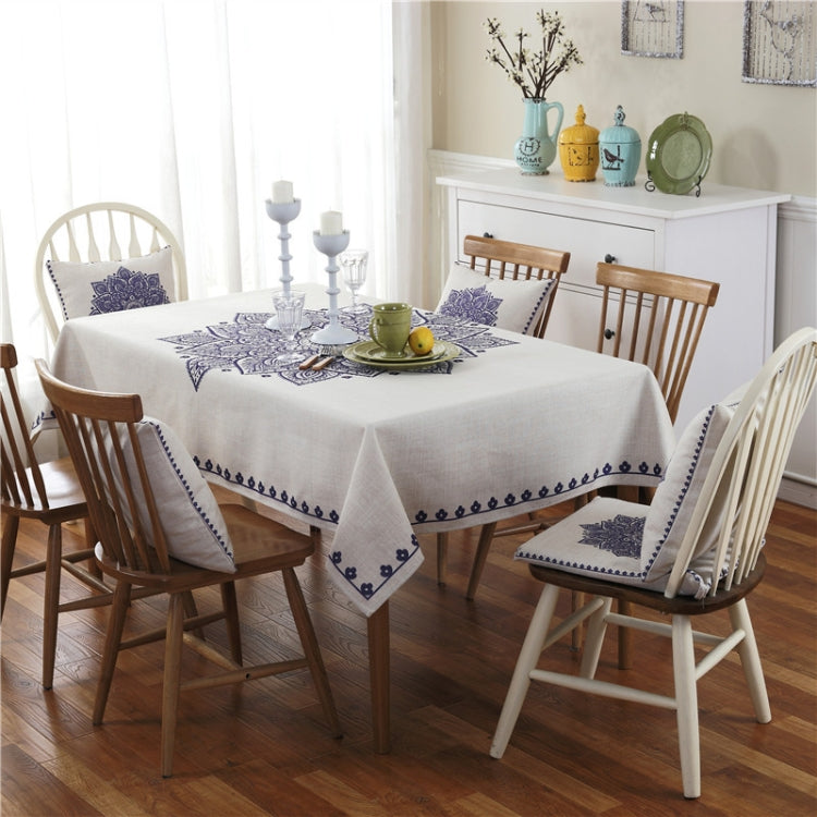 Retro Pattern Linen Table Cloth For Dinner Home Decor Dustproof Table Cover, 110x160cm, 130x180cm