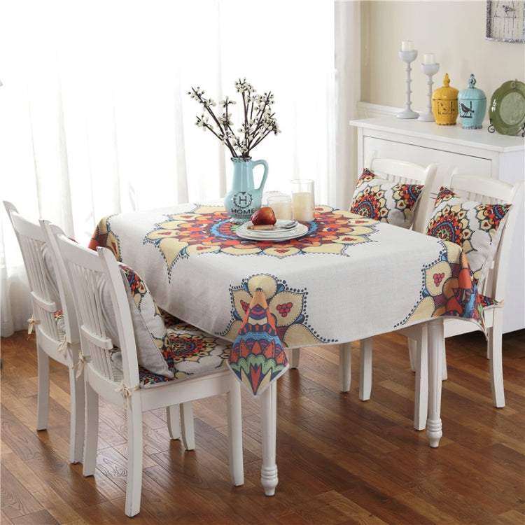 Retro Pattern Linen Table Cloth For Dinner Home Decor Dustproof Table Cover, 110x160cm, 130x180cm