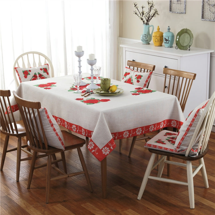 Retro Pattern Linen Table Cloth For Dinner Home Decor Dustproof Table Cover, 110x160cm, 130x180cm