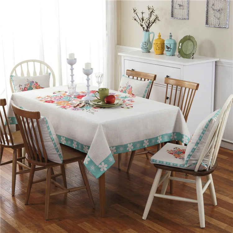Retro Pattern Linen Table Cloth For Dinner Home Decor Dustproof Table Cover, 110x160cm, 130x180cm