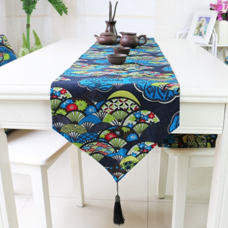 Ethnic Style Cotton and Linen Table Flag Printed Double Dining Table Placemat, 32x160cm, 32x180cm, 32x200cm, 32x220cm