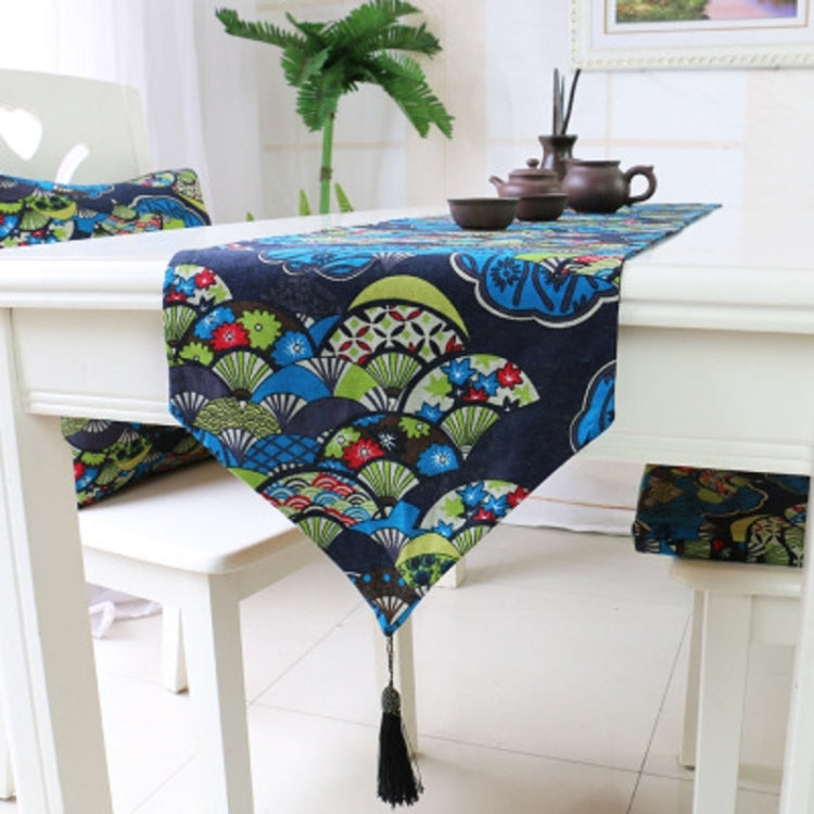 Ethnic Style Cotton and Linen Table Flag Printed Double Dining Table Placemat, 32x160cm, 32x180cm, 32x200cm, 32x220cm