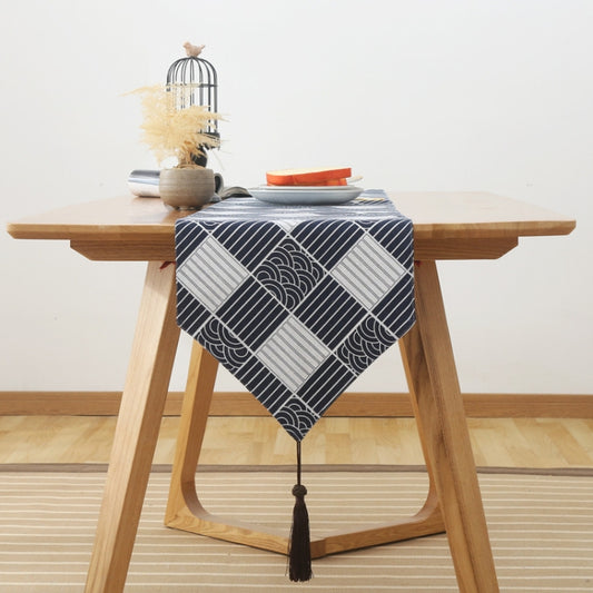 Cotton Linen Tea Table Dining Table Table Flag Retro Tablecloth, 35x240cm, 35x200cm