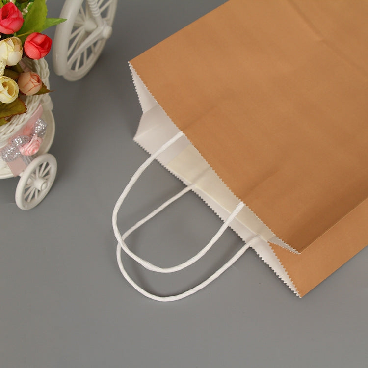 10 PCS Elegant Kraft Paper Bag With Handles for Wedding/Birthday Party/Jewelry/Clothes