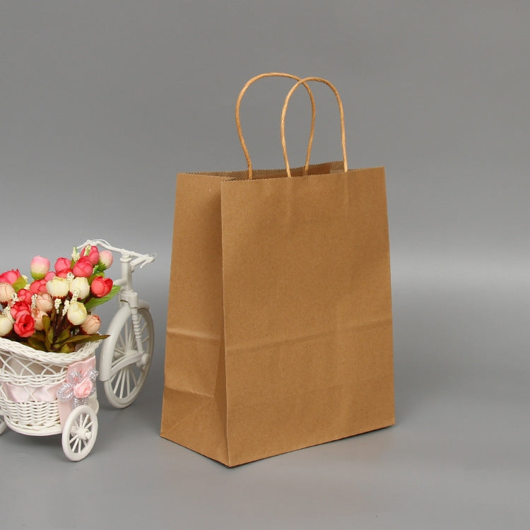 10 PCS Elegant Kraft Paper Bag With Handles for Wedding/Birthday Party/Jewelry/Clothes
