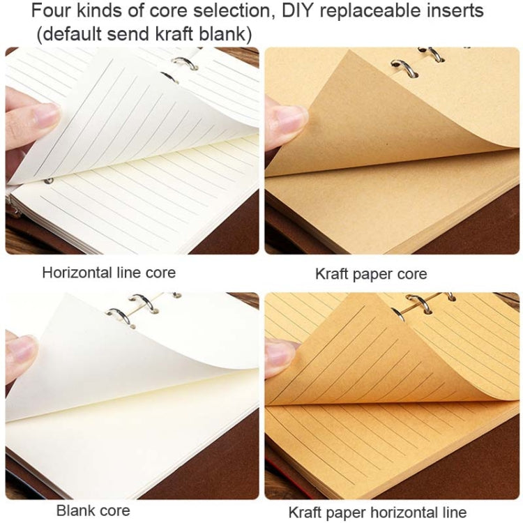 PU Maple Retro Straps Handbook Loose-leaf Notebook, A7, A6