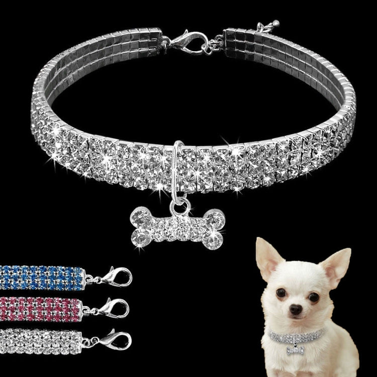 Bling Rhinestone Dog Collar Crystal Puppy Chihuahua Pet Dog Collars Leash For Small Dogs Mascotas Accessories, L, M, S