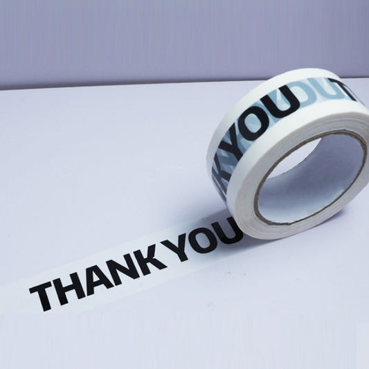 Packed Express Thank You Sealing Tape, White Bottom Black Word, Pink Bottom Black Word, Pink Bottom White Word