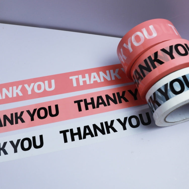 Packed Express Thank You Sealing Tape, White Bottom Black Word, Pink Bottom Black Word, Pink Bottom White Word