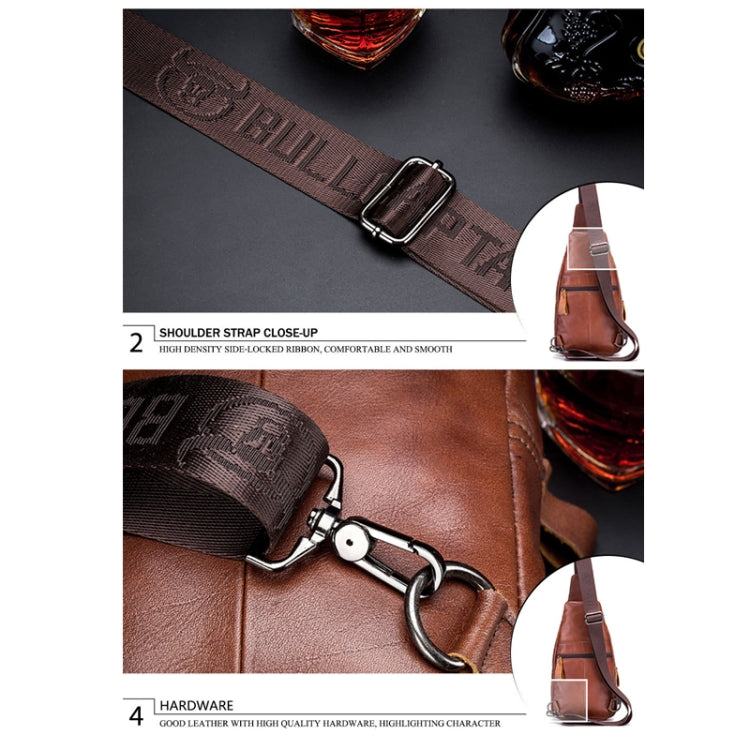 BUFF CAPTAIN 129 First-Layer Cowhide Men Soft Chest Bag Outdoor Casual Large Capacity Messenger Bag