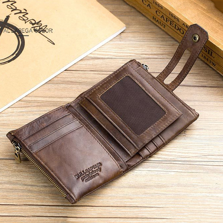BUFF CAPTAIN 021 Leather Men Vertical Wallet Short Multi-Function Wallet