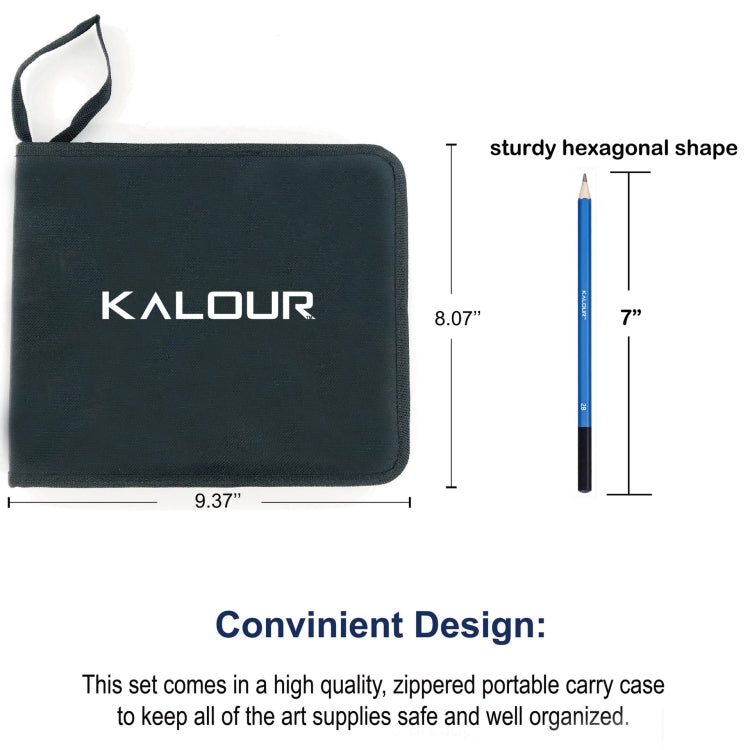 KALOUR 33 in 1 Sketch Pencil Set Beginner Brush Art Supplies, 33 in 1