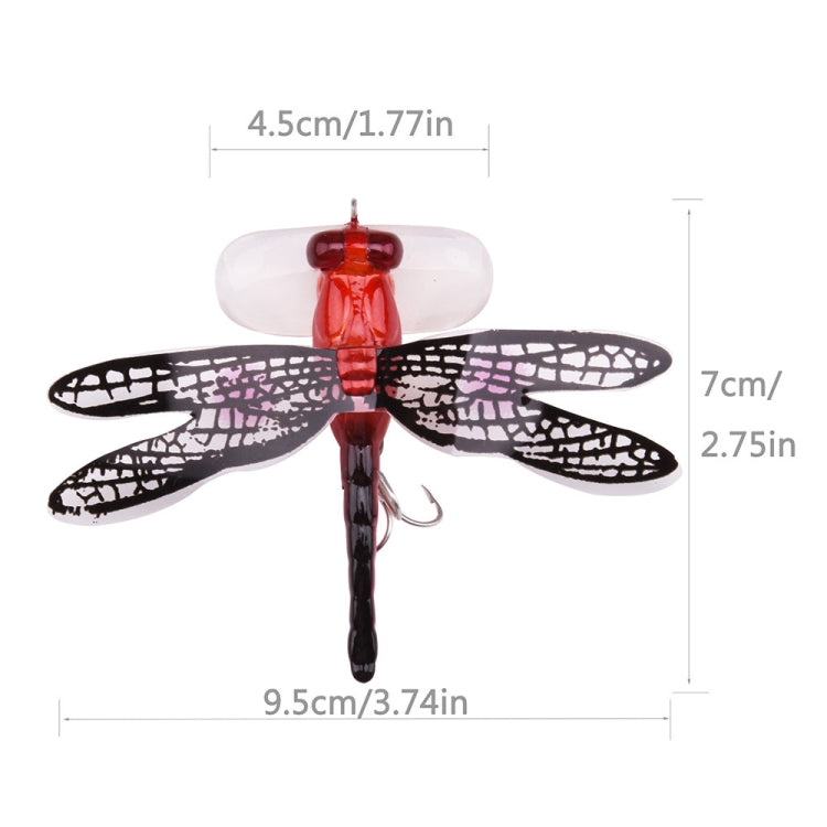 QT01 7cm / 6g Flying Fishing Bait Long Hook Bionic Dragonfly Bait, A (Yellow), B (Purple), C (Black), D (Orange), E (Red), F (Blue)