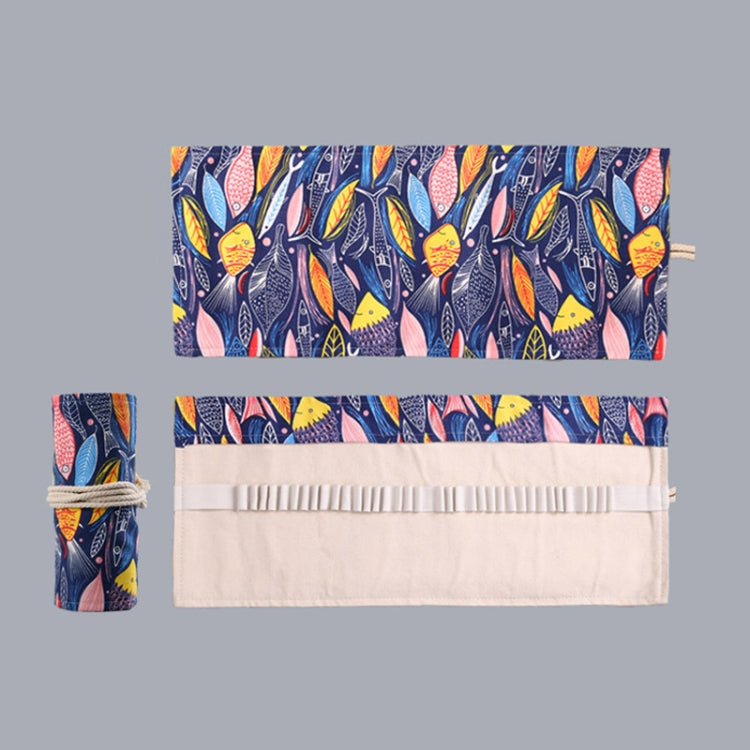 Handmade Canvas Pen Curtain Large-Capacity Pencil Case For Boys And Girls Color Pencil Sketch Stationery Box, 12 Holes, 24 Holes, 2 PCS 36 Holes