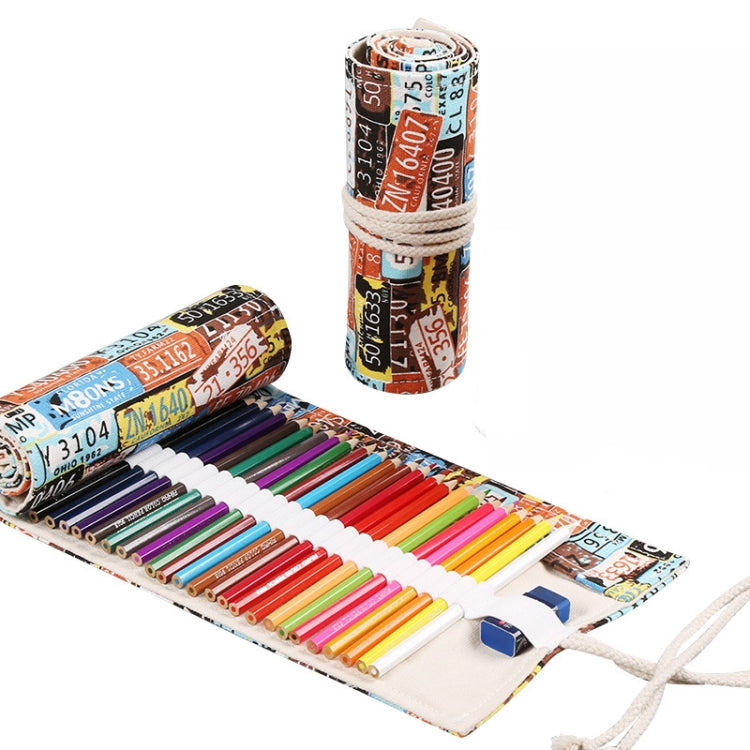 Handmade Canvas Pen Curtain Large-Capacity Pencil Case For Boys And Girls Color Pencil Sketch Stationery Box, 12 Holes, 24 Holes, 2 PCS 36 Holes