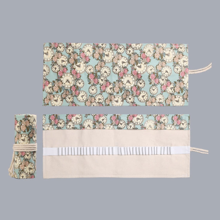 Handmade Canvas Pen Curtain Large-Capacity Pencil Case For Boys And Girls Color Pencil Sketch Stationery Box, 12 Holes, 24 Holes