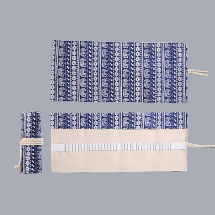 Handmade Canvas Pen Curtain Large-Capacity Pencil Case For Boys And Girls Color Pencil Sketch Stationery Box, 36 Holes, 48 Holes