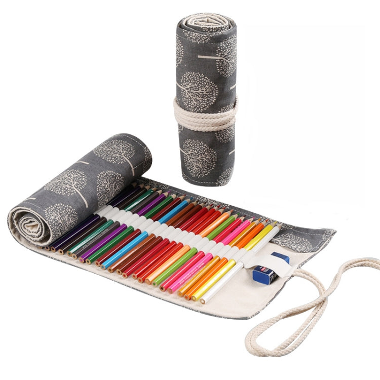 Handmade Canvas Pen Curtain Large-Capacity Pencil Case For Boys And Girls Color Pencil Sketch Stationery Box, 36 Holes, 2 PCS 36 Holes, 48 Holes